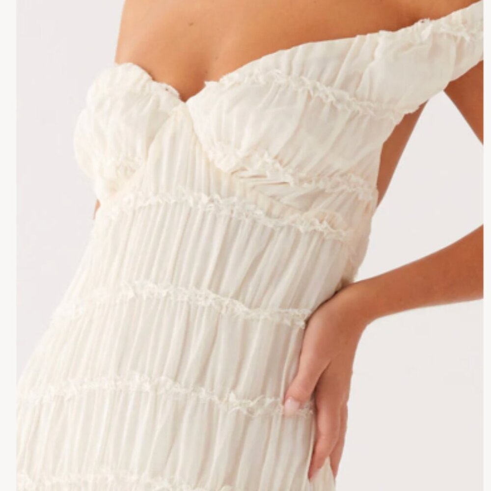 Peppermayo Off-Shoulder Maxi Dress in Ivory - Picture 4 of 6